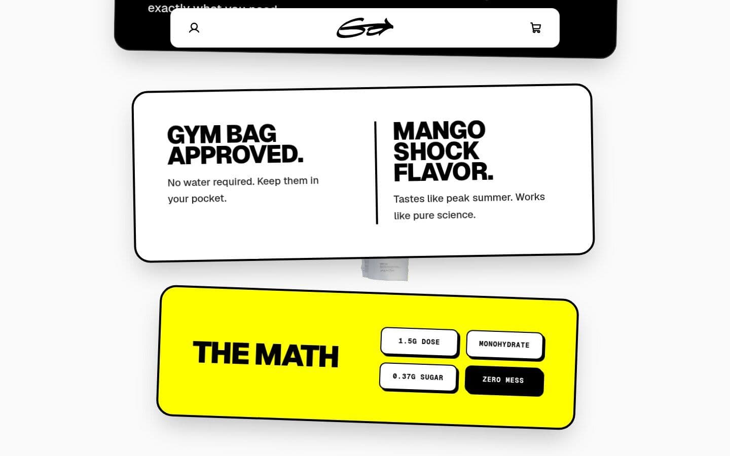 Gym Bag Approved, Mango Shock Flavor and The Math: the product story in three cards