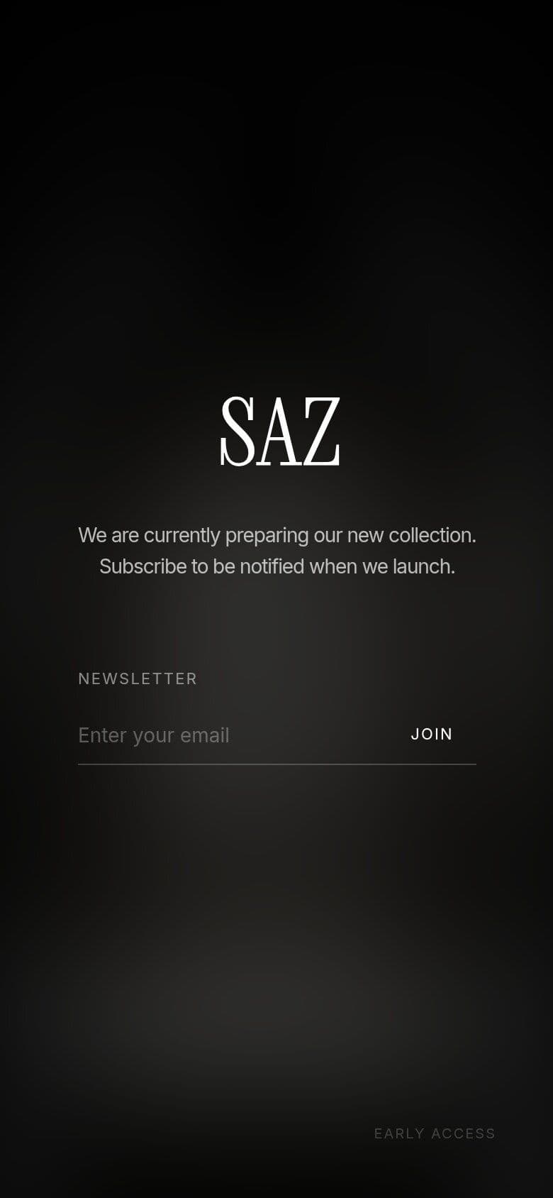 Maison Saz pre-launch page on mobile